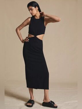 NWT Anthropologie Sundry cutout midi dress in black size small